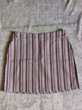 Size XL Striped Mini Skirt in White-Red-Blue